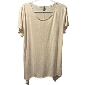 Cream Asymmetrical Relaxed T-Shirt